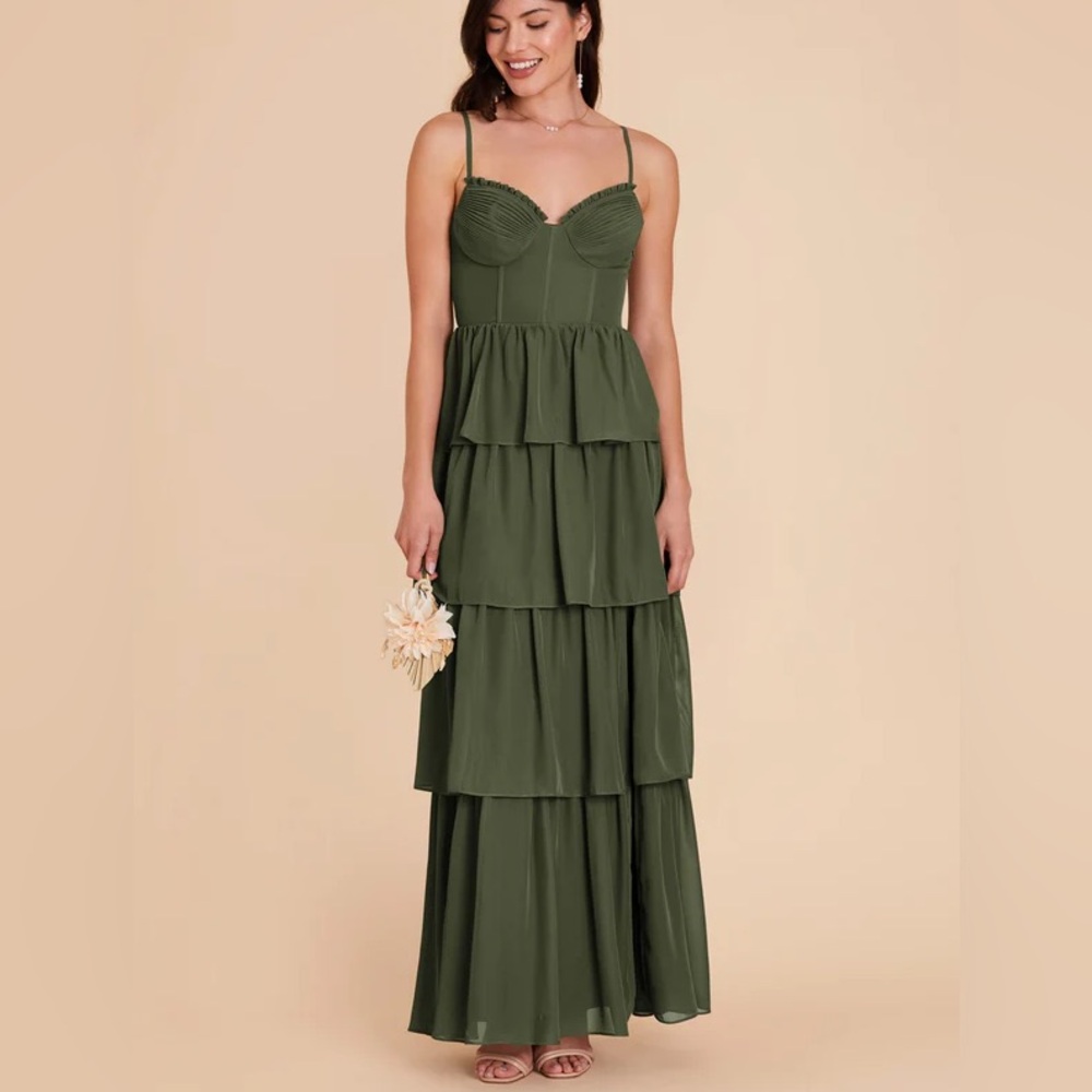 Birdy Grey Lola Chiffon Dress- Olive